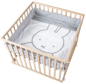 Biały/szary ochraniacz do łóżeczka z mieszanki bawełny 96 cm Miffy – Roba