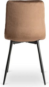 Zestaw Stół Okrągły LAUREN 90 cm Dąb Rustykalny/Czarny i 4 Krzesła PERU Brązowe