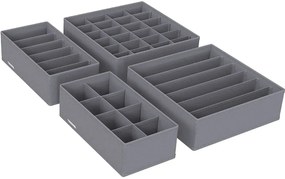 Komplet 4 szarych składanych organizerów S0-M89