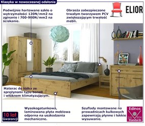 Komplet Mebli Młodzieżowych Do Sypialni Z Łóżkiem 6 Elementów Dąb Artisan R0-P73