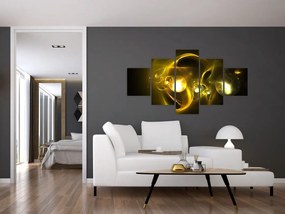 Abstrakcyjny obraz żółtych kul (125x70 cm)