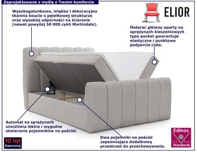 Szare nowoczesne łóżko tapicerowane N6-S59