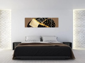 Obraz - Abstrakcja złotobrązowa N⁰1 (170x50 cm)