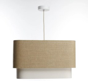 Lampa wisząca KWADRO DUO 001 51x47cm jutowa/kremowa BPS KONCEPT