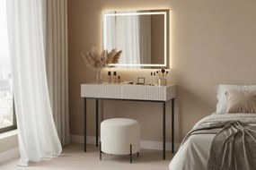 Toaletka Nicole 100 cm z szufladami - kaszmir / czarne nóżki