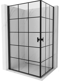 Mexen Mist-B Duo kabina prysznicowa uchylna 80 x 70 cm, czarna kratka, czarna - 8A2-080L-070P-70-77
