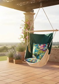 Huśtawka brazylijska do ogrodu ecru butelkowa zieleń W5-W48