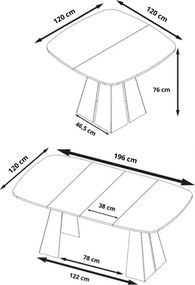 Industrialny stół rozkładany Vigo 120-196 cm