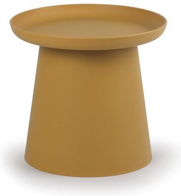 Plastikowy stolik kawowy FUNGO, średnica 500 mm, ochra