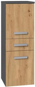 Niski zamknięty słupek łazienkowy dąb artisan + antracyt - Cansar 3X