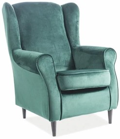 FOTEL BARON VELVET ZIELONY BLUVEL 78 / WENGE SIGNAL