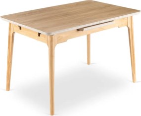 Stół Rozkładany Prostokątny SAMER 120-160 cm Ceramiczny Dąb Nowoczesny