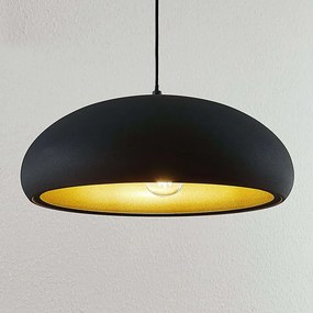 Nowoczesna lampa wisząca czarna ze złotem - Gerwina