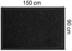 Czarna antypoślizgowa wycieraczka 90x150 L0-M67