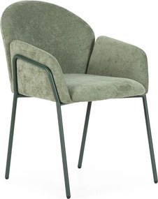 Zielone tapicerowane fotele jadalniane zestaw 2 szt. Aslin – MOME