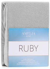 Jasnoszare prześcieradło frotte z gumką 120x200 cm Ruby – Restilo