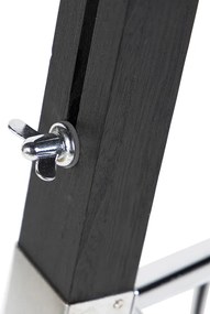 Lampa podłogowa Tripod czarna z abażurem 45cm lnianym białym