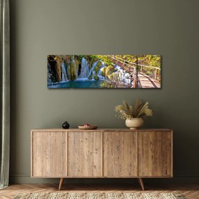 Obraz - Wejście na wodospady (170x50 cm)