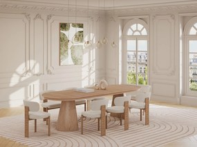 Stół do jadalni rozkładany  dla 4-10 osób z fornirem jesionowym - Jasny naturalny - PRISLA