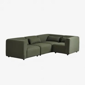 Sofa Modułowy Narożny 5-częściowy Fogler Tkanina Baranek Boucle Żółty Curri - Sklum