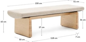 Beżowo-naturalna ławka z tkaniny szenilowej Topaz – Kave Home