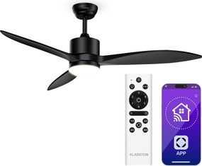 Klarstein SkyBreeze Smart 132cm 27W Wentylator sufitowy z oświetleniem Czarny