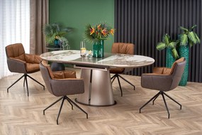 ROBINSON stół rozkładany 160-200/90/76 cm, beżowy marmur cappuccino czarny