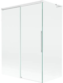 Mexen Rox L parawan nawannowy 2-skrzydłowy rozsuwany 120 + 70 x 150 cm, transparent, biały - 8C9L-120-070-20-00