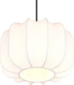 Biała metalowa lampa wisząca z tekstylnym kloszem ø 25 cm Madleine – Reality