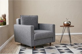 Nowoczesny fotel 1-osobowy – 85 x 82 x 90 cm – szary – poliester