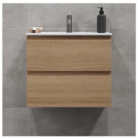 Szafka łazienkowa KENWOOD z umywalką 61 cm, dąb