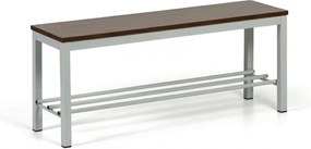 Ławka do szatni z półką na buty, siedzisko - laminat, długość 1000 mm, orzech