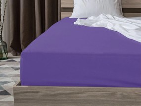 PrzytulneMieszkanie.pl Prześcieradło jersey ciemnofioletowe 180 x 200 cm
