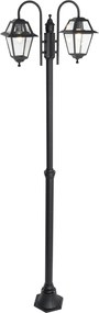 Klasyczna lampa zewnętrzna czarna 235 cm 2-światła IP44 - Berta