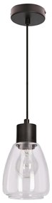 Czarna lampa wisząca ze szklanym kloszem ø 12 cm Moldo – Candellux Lighting