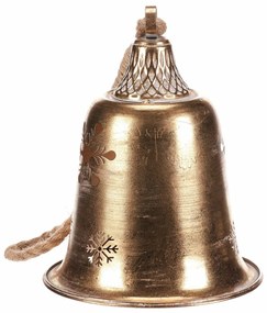 Zawieszany metalowy dzwonek, złoty, 20 x 20 x 58cm