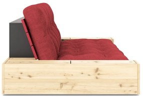 Czerwona sztruksowa rozkładana sofa 244 cm Base – Karup Design