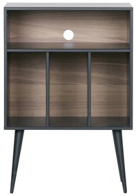 Czarno-naturalna szafka na gramofon z litego drewna sosnowego 60x83 cm James – WOOOD