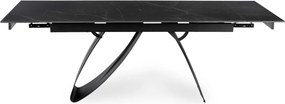 Ceramiczny stół z funkcją rozkładania Devon 160-220 cm, czarny marmur/czarny