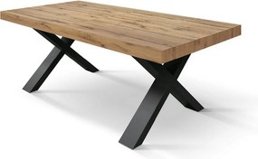 Stół drewniany z efektem dębu, nogi antracytowe, wym.180x90-260x90cm - AMALFI