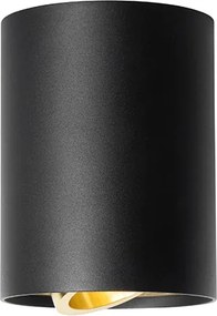 Sufitowy reflektor czarny ze złotem, obrotowy i pochylany - Rondoo up