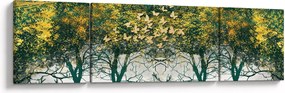 Obraz - Jelenie w zielonym lesie (170x50 cm)