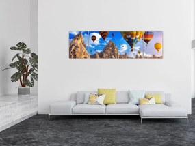 Obraz - Balony na ogrzane powietrze, Kapadocja, Turcja. (170x50 cm)