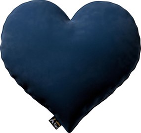 Poduszka Serce kolor granatowy tkanina połyskliwa, welwetowa