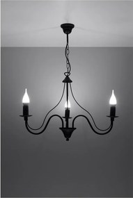 Czarna metalowa lampa wisząca ø 60 cm Fiorano – Sollux