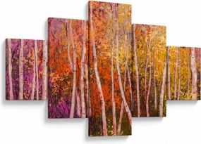 Obraz kolorowego lasu (125x70 cm)