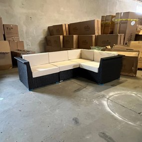 Modułowy narożnik z czarnego technorattanu Outlet