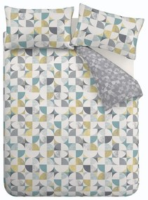 Szara pościel dwuosobowa 230x220 cm Retro Circles – Catherine Lansfield