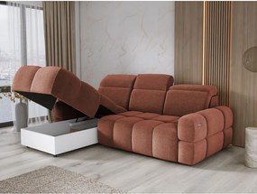 Narożnik MATEO S Wolnostojący Lewostronny Tkanina Memphis 09 kolor Miedziany WERSAL