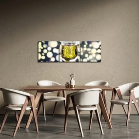 Obraz szampana (z zegarem) (90x30 cm)